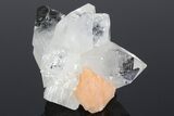 Colorless Apophyllite Crystal Cluster with Stilbite - India #183971-2